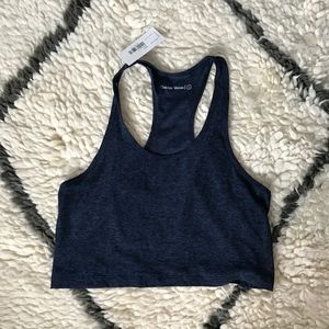 OUTDOOR VOICES LIGHT NAVY RACERBACK CROP TANK NWT